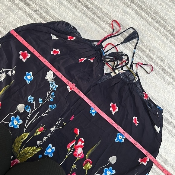 Umgee Womens Summer Dress Mini Floral Size M Cotton blend boxy spaghetti strap - Picture 3 of 6